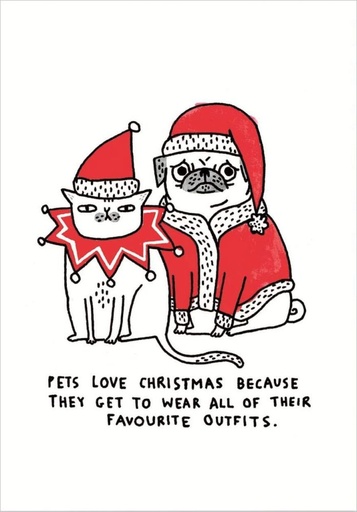 [OD-XC-GE00695] Card-Pets Love Christmas