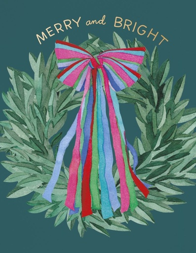 [EF-XC-0889] Foil Card-Colorful Bow Wreath 