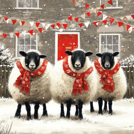 [AM-XCP-0181] Card Pack of 6-We Three Sheep