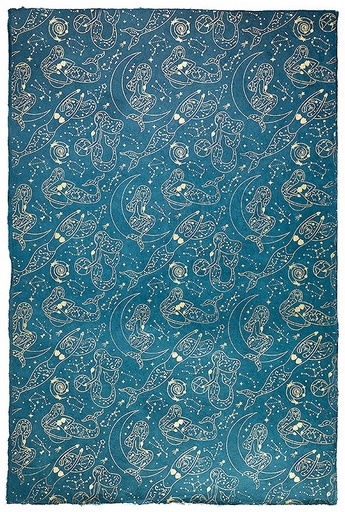 [GI-GHS-011] Wrap-Mermaids Gold on Blue