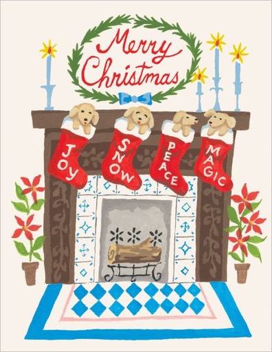 [RC-XC-KRL3693] Foil Card-Fireplace Puppies