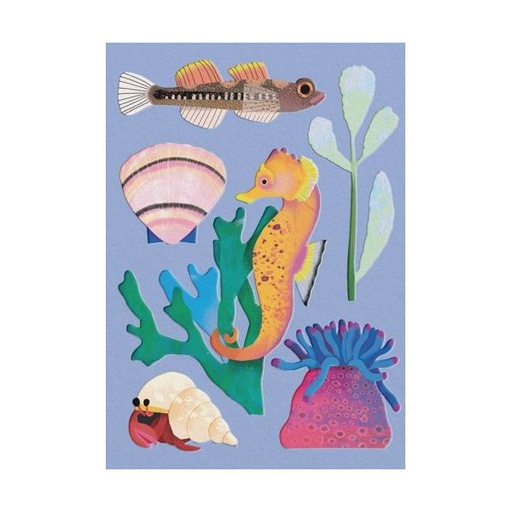 [OD-MC-NDL14361] Mini Embossed Card-Seahorse