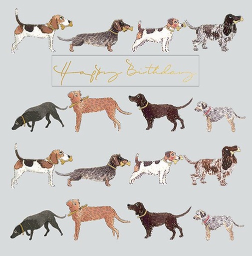 [GB-C-SA1893-LD] Foil Card-Dogs Birthday