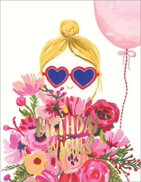 [RC-C-GAV1631F] Foil Card-Heart Shaped Glasses