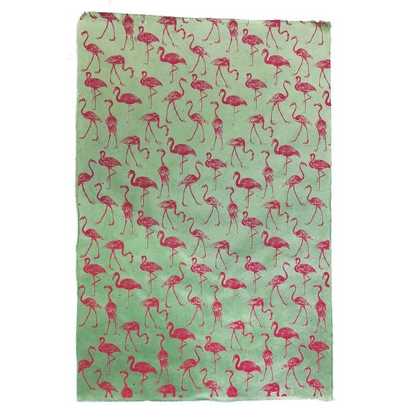 [GI-GSP414-88] Wrap-Flamingos Magenta On Mint
