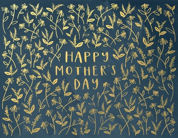 [OC-CMD-200606] Foil Card-Mother's Day Navy Floral