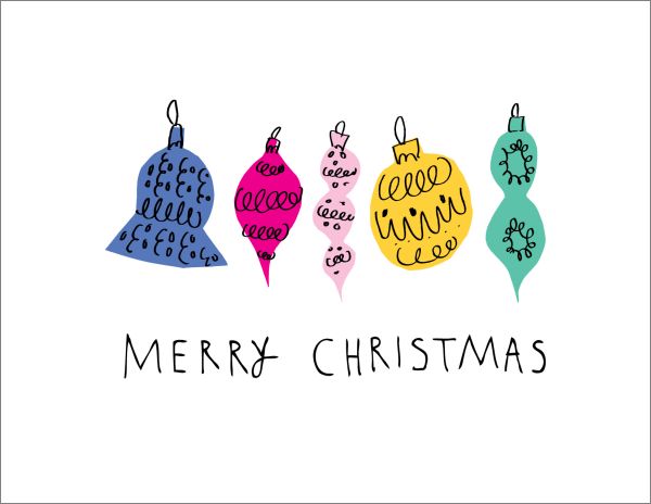 [BB-XC-0612] Card-Baubles On White