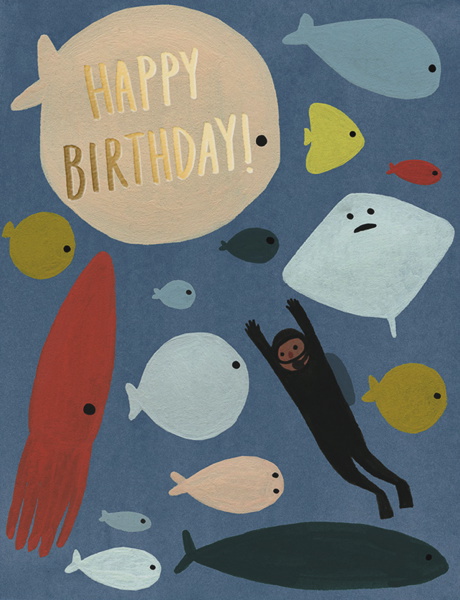 [RC-C-PUG1854F] Foil Card-Scuba Happy Birthday