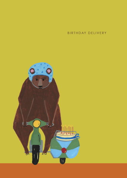 [HC-C-132] Card-Bear On Bike