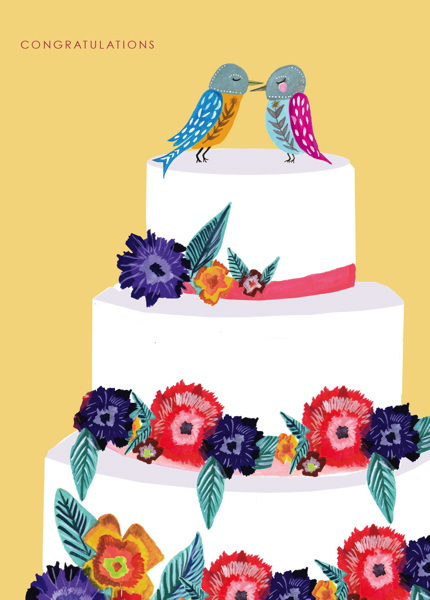 [HC-C-179] Card-Birdy Wedding Cake