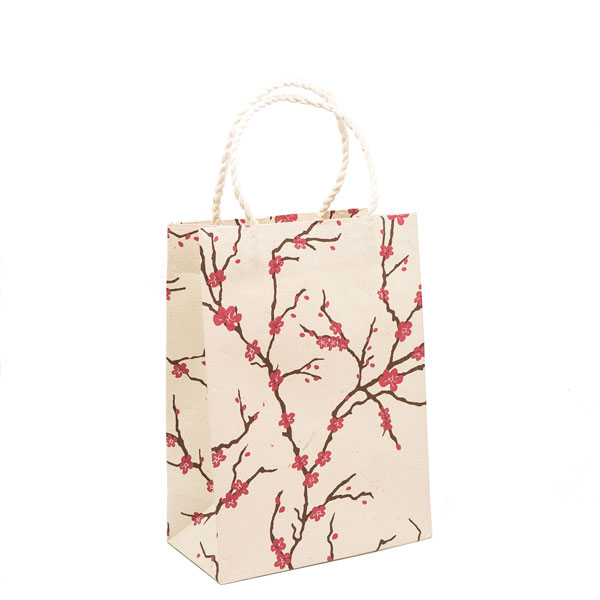 [GI-WBM-GSP216-01] Gift Bag Medium-Peach Magenta/Choco On Natural