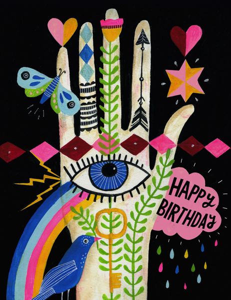 [EM-C-02635] Card-Rainbow Hand