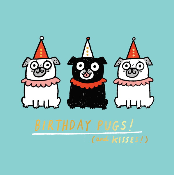 [OD-C-GE4291-SQ] Card-Birthday Pugs