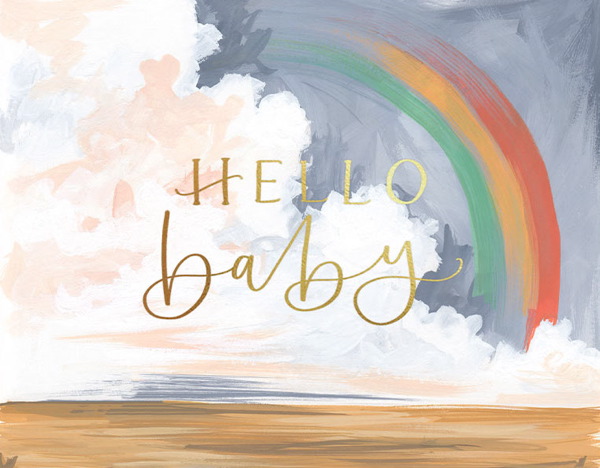 [OC-C-200675] Foil Card-Hello Baby