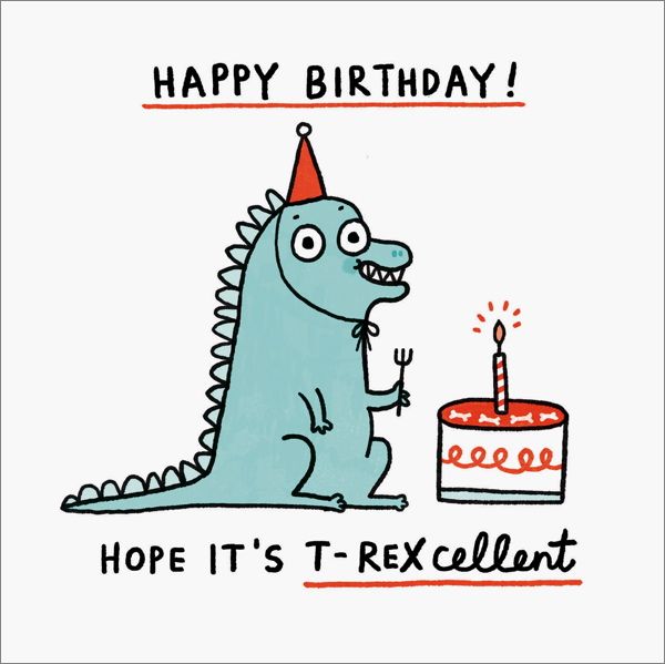 [OD-C-GE4905-SQ] Card-T-Rexcellent Birthday