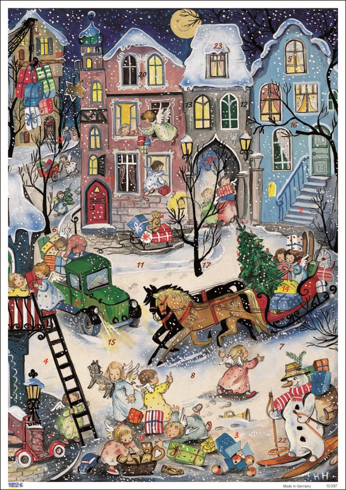 [KV-XCAL-4-10097] Advent Cal-Poster-Horse Sleigh