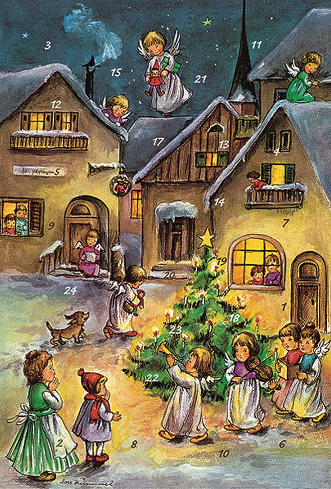 [KV-XCAL-6-12311] Advent Cal-Card-Angel with Trumpet