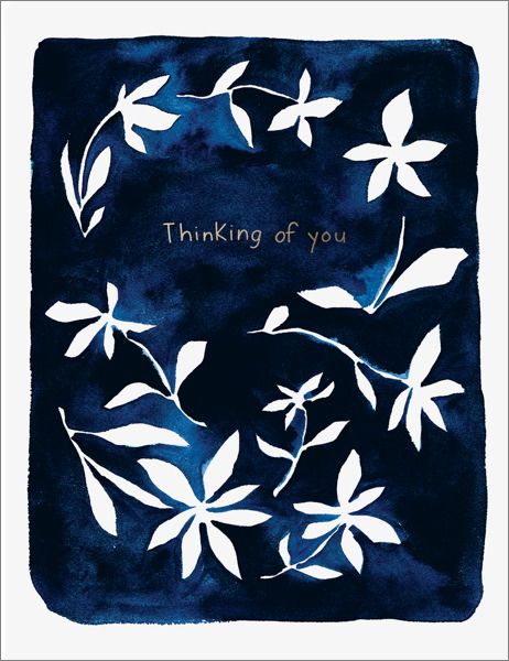 [EF-C-CO0156] Foil Card-Indigo Flowers