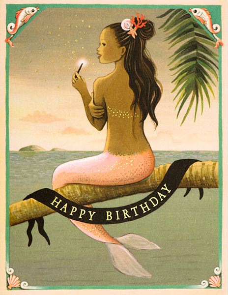 [JJ-C-014] Foil Card-Mermaid Birthday
