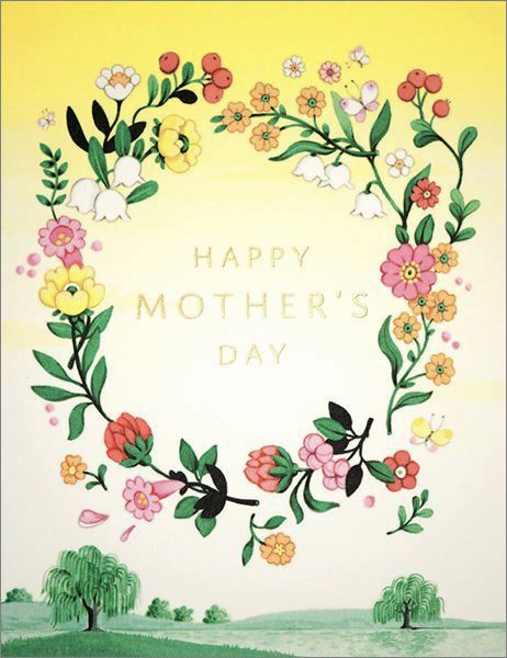 [JJ-CMD-088] Foil Card-Yellow Floral Mother's Day