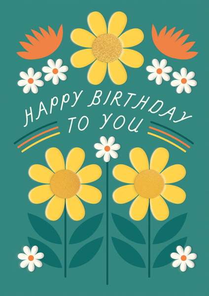 [OD-C-EOW5333] Foil Card-Happy Birthday To You Floral