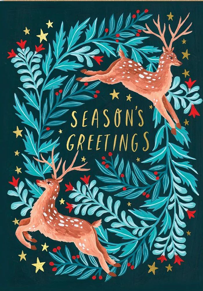 [OD-XC-PP5683] Foil Card-Deer Season Greetings