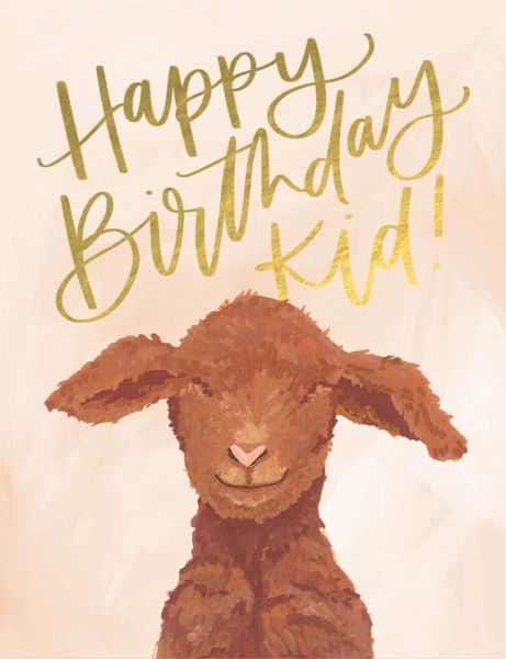 [OC-C-200711] Foil Card-Birthday Goat