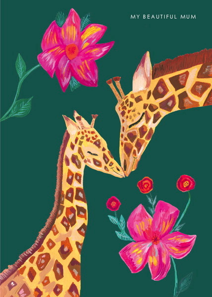 [HC-C-316] Card-Giraffe Beautiful Mum