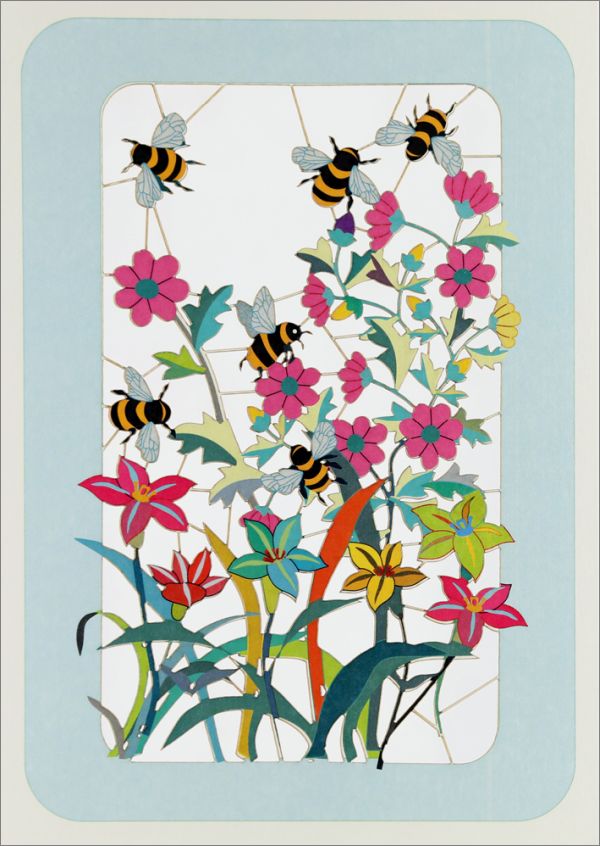[FO-PM0437] Laser Cut Card-Bees and Flowers