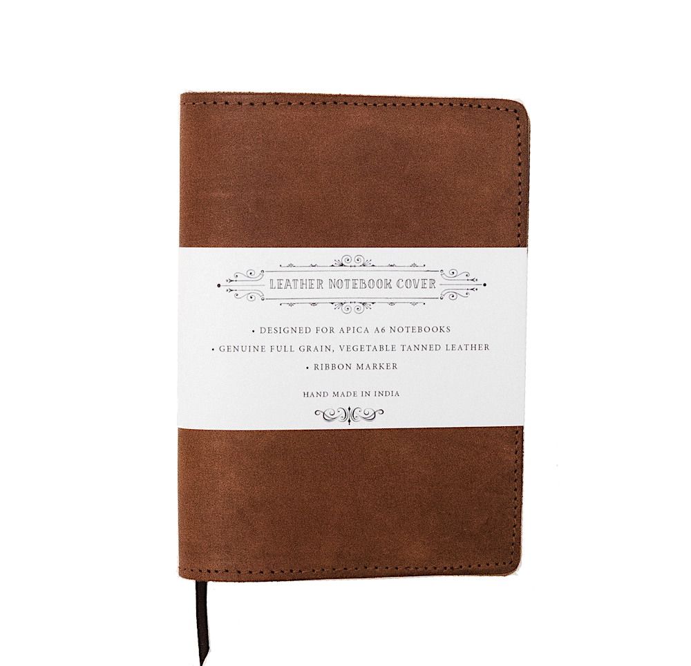 [AA-C5-CA-TN] A6 Notebook with Leather Jacket-Tan