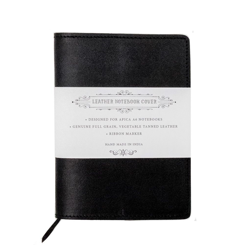 [AA-C5-CA-BK] A6 Notebook with Leather Jacket-Black