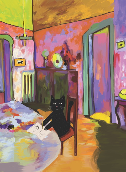 [NG-CC-WK056] Card-Catdinsky Dining Room