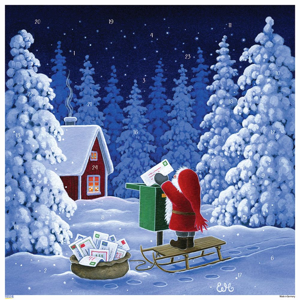 [KV-XCAL-4-10508] Advent Cal-Poster-Tomte Posting Letter