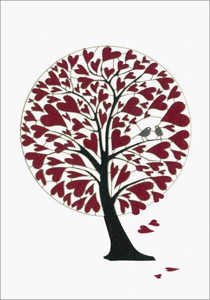 [FO-PM0743] Laser Cut Card-Red Heart Tree