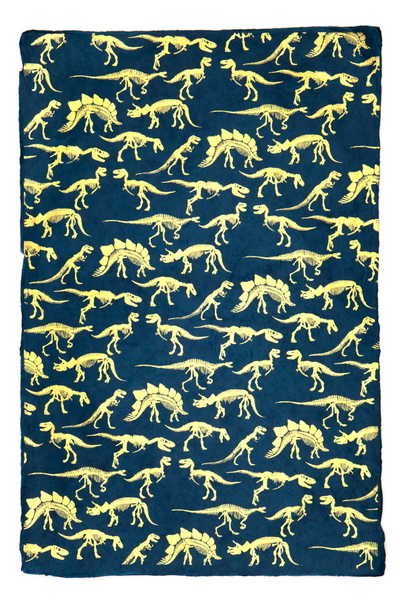 [GI-GSP439-90] Wrap-Dinosaurs Gold On Navy
