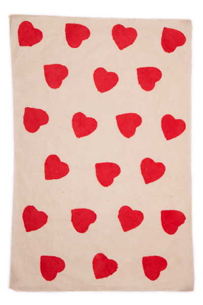 [GI-GSP800-01] Wrap-Hearts Red On Natural