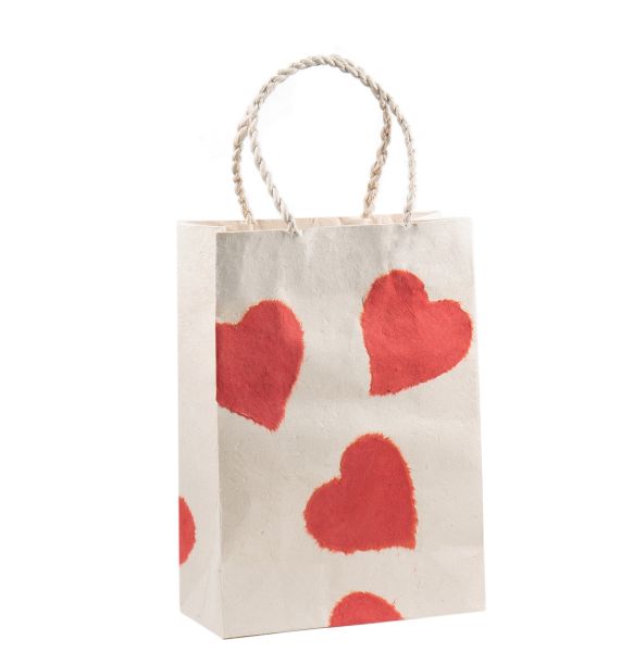 [GI-WBM-GSP800-01] Gift Bag Medium-Hearts Red On Natural