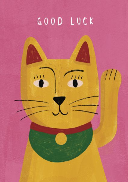 [NG-CC-002] Card-Good Luck Cat