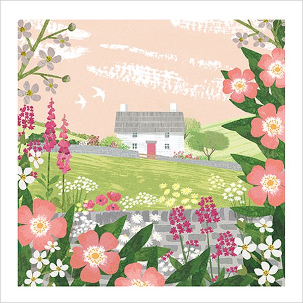 [AL-FO0001] Card-White Cottage on a Hill