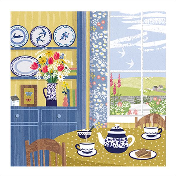 [GB-C-FO0004] Embossed Card-Tea Time
