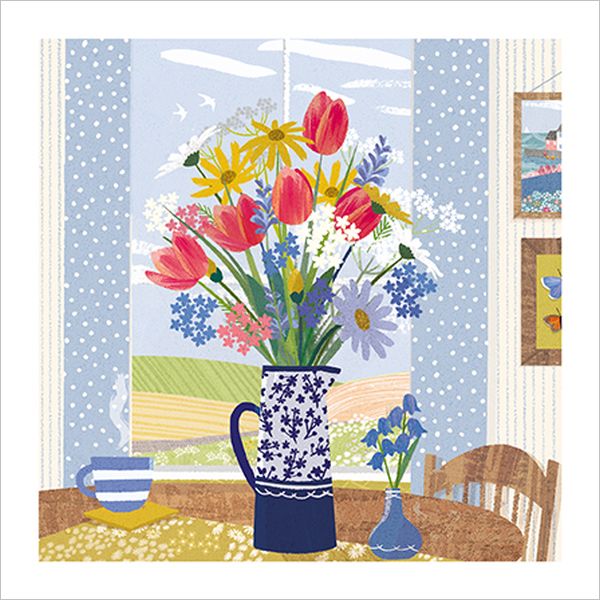 [GB-C-FO0006] Embossed Card-Banquet of Flowers