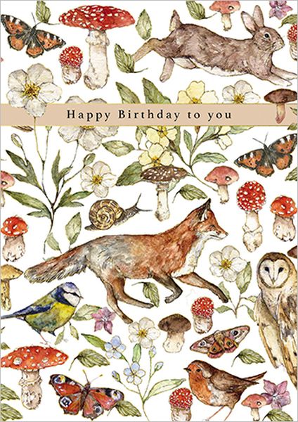 [GB-C-JC0005] Foil Card-Birthday Flowers and Animals