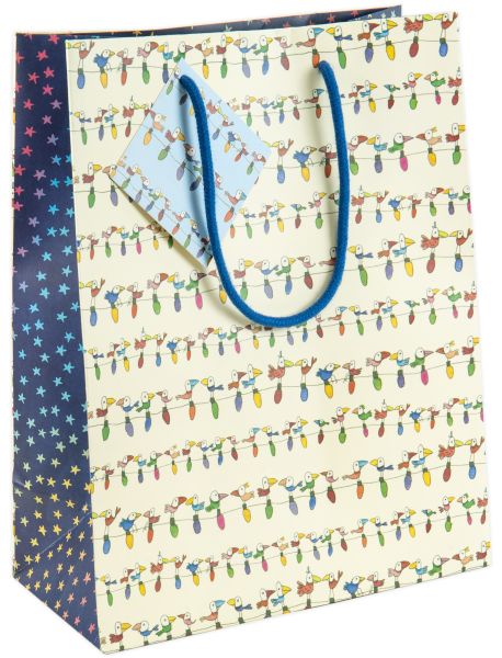 [TW-W-WBL006] Gift Bag Large-Birds on Wire