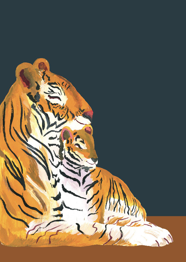 [HC-C-361] Card-Tiger And Cub