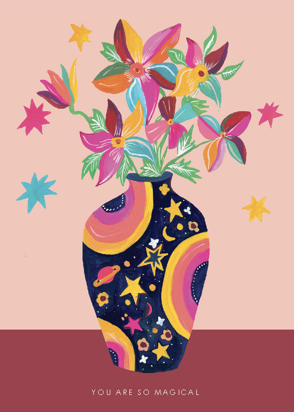 [HC-C-387] Card-Flower Moon Vase