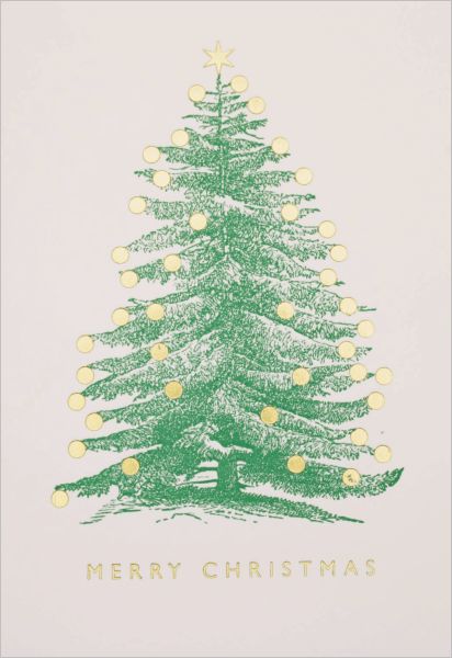 [AV-XMC-XP075] Foil Mini Card-Tree Gold Baubles