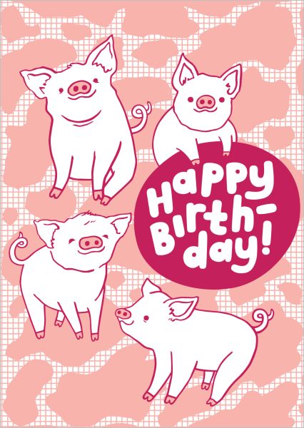 [GT-C-BD303] Card-Piggy Bday