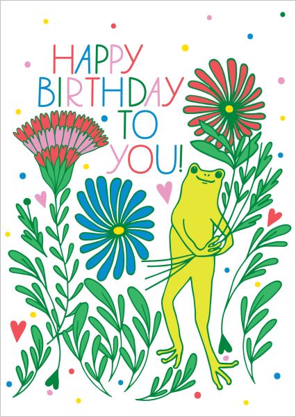 [GT-C-BD417] Card-Froggy Bouquet
