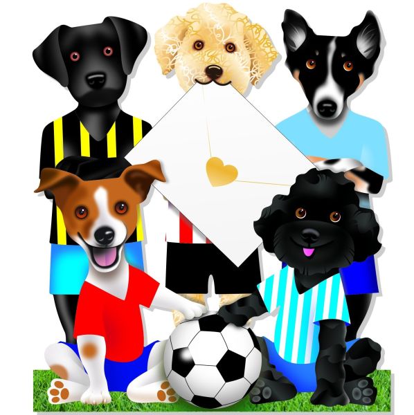 [SD-DG197] 3D Card-Footy Dogs