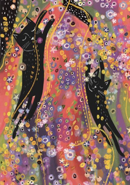 [NG-CC-GK067] Card-Klimt Water Cats